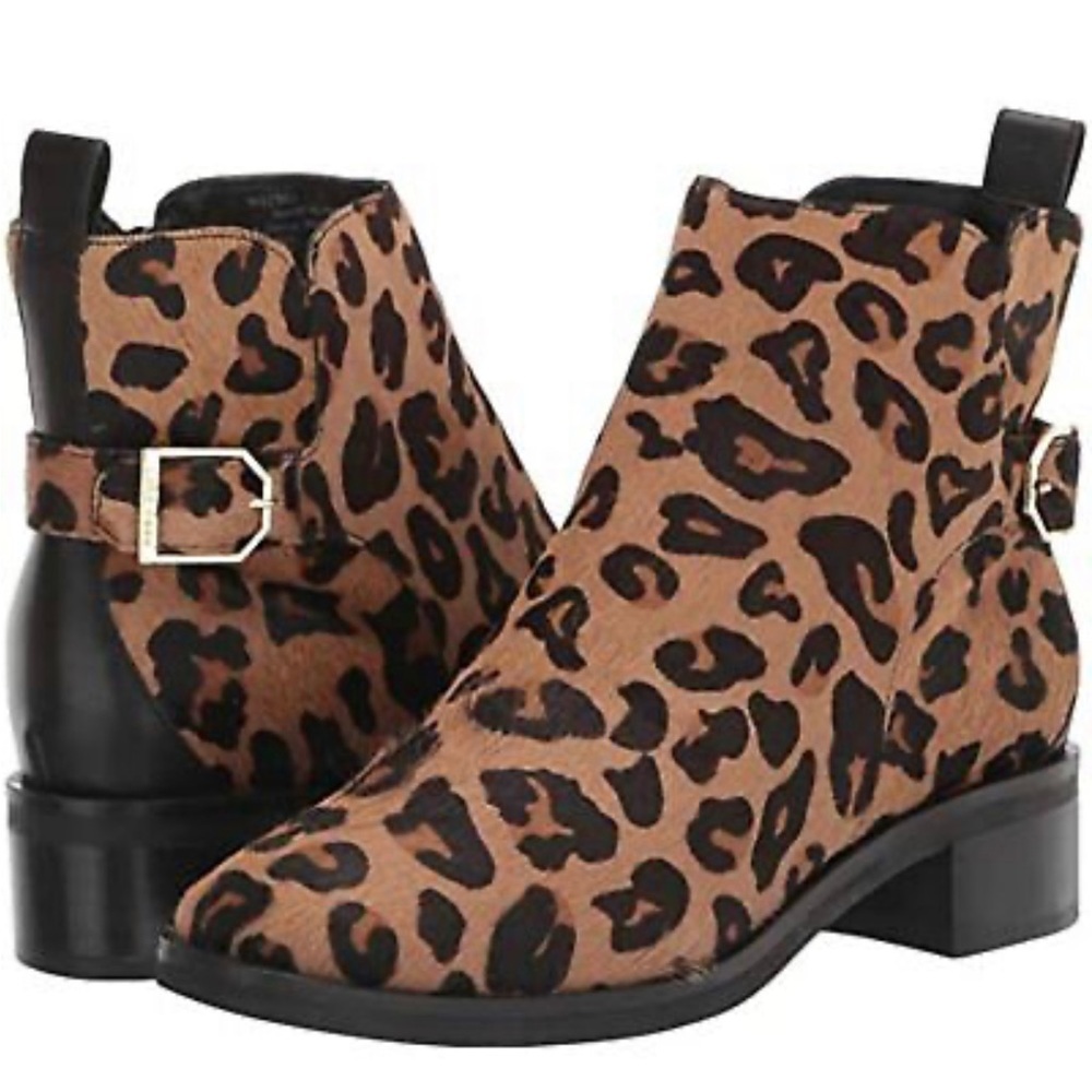 NEW Cole Haan Kimberly Water Resistant Ankle Bootie 7.5 W22302 Leopard pony hair